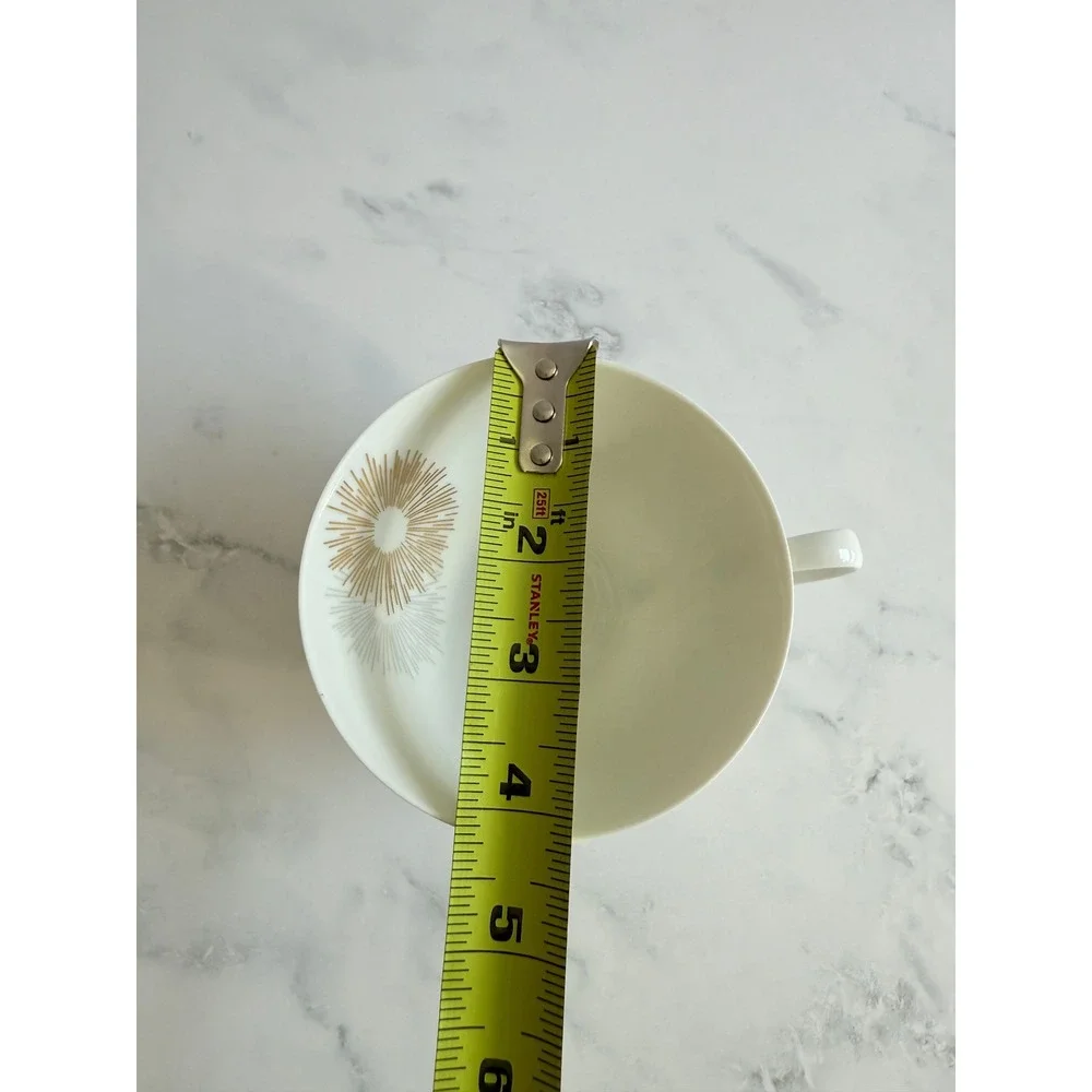 VTG PAIR (2) Rosenthal MCM Art Deco Sunburst‎ Footed Teacup & Saucer